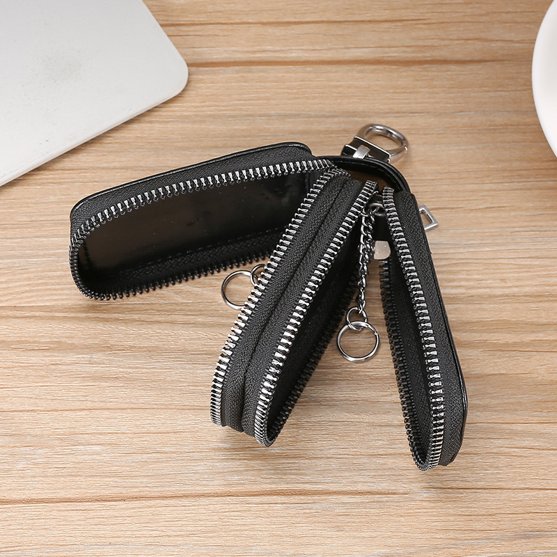 High-end mirror window men's and women's double-layer car remote control zipper key case, general car key case, a bestseller in foreign trade Specification drawing