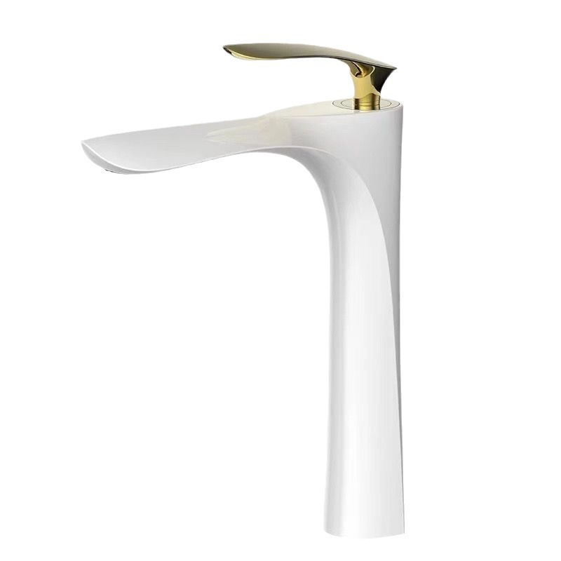 Nordic-style copper hot and cold water faucets, golden bathroom cabinet, washbasin, washbasin, washbasin, single-hole household Item Picture