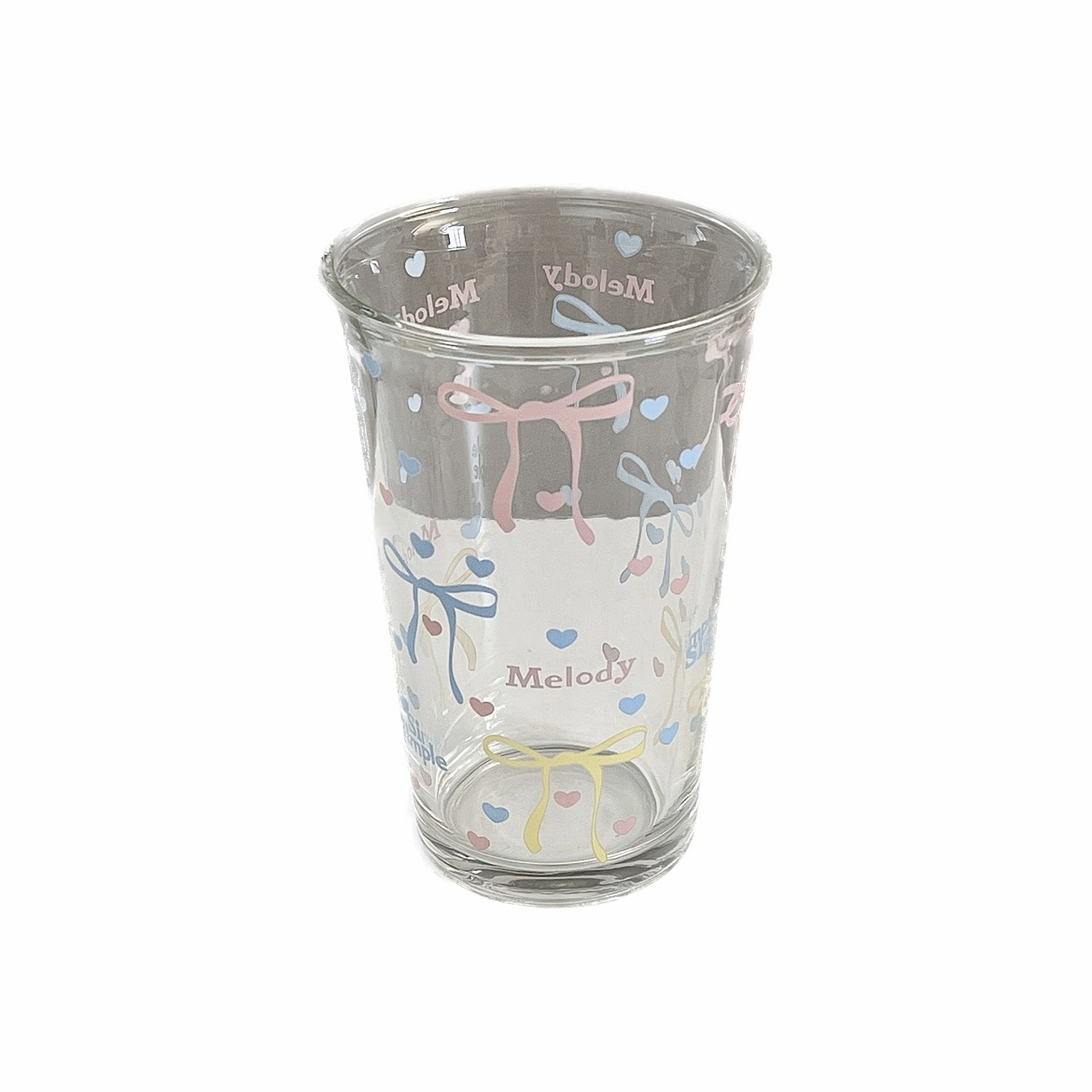 The blogger's same style bow glass cup, French letter printed glass cup, home breakfast cup, milk tea cup, coffee cup Item Picture