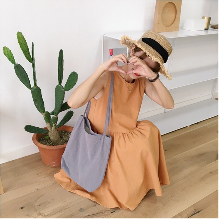 J01 Forest-style washed cotton and linen thin shoulder strap single-shoulder handbag, wholesale of cloth bags, simple and artistic forest-style women's bags Item Picture