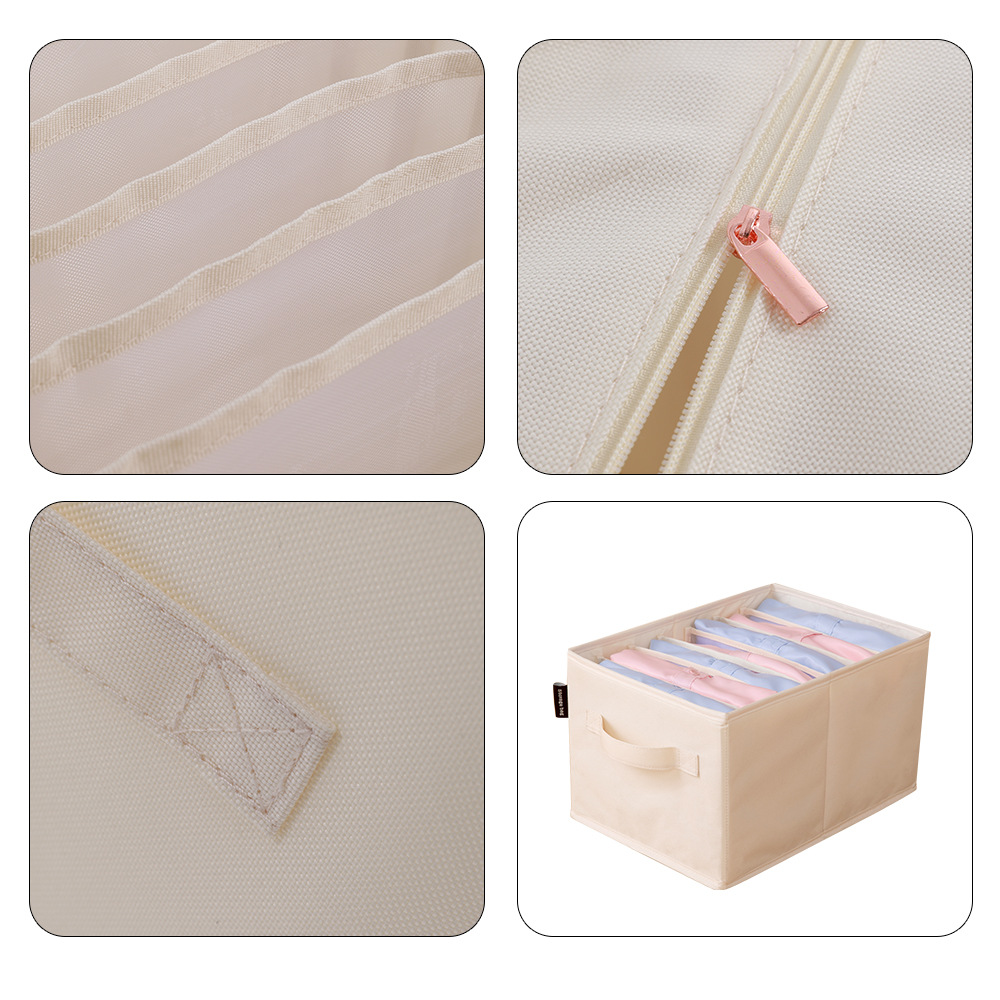 New cross-border supply thickened Oxford cloth underwear storage box, foldable zipper compartments for clothes and trousers organization box details Picture