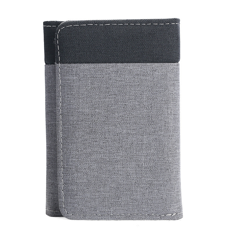 Canvas wallet for men, short student wallet, simple color-blocking denim 30% off wallet in stock wholesale Item Picture