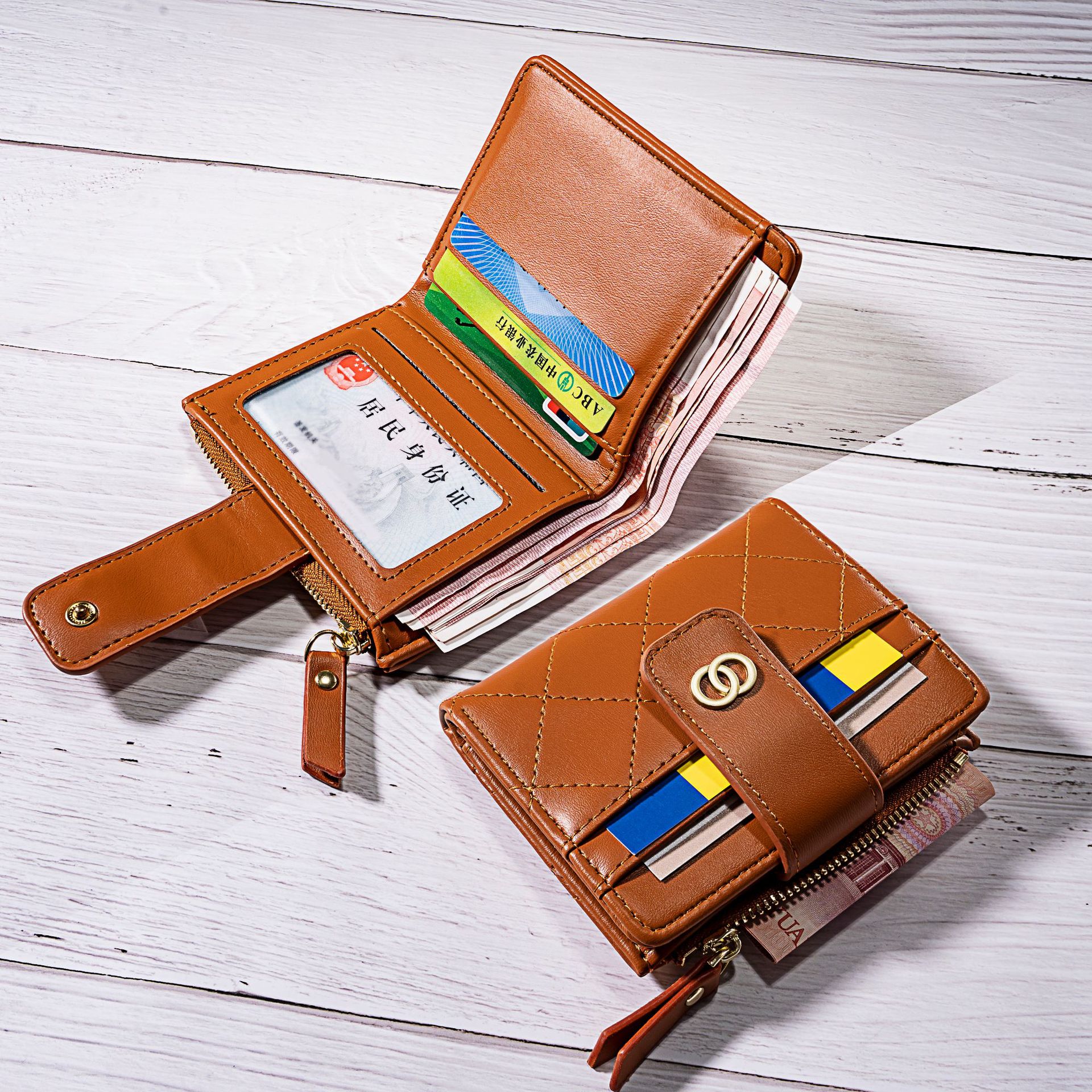 Classic Chanel-style short zipper wallet for ladies, Korean version, multi-slot, versatile and trendy cross-border wallet details Picture