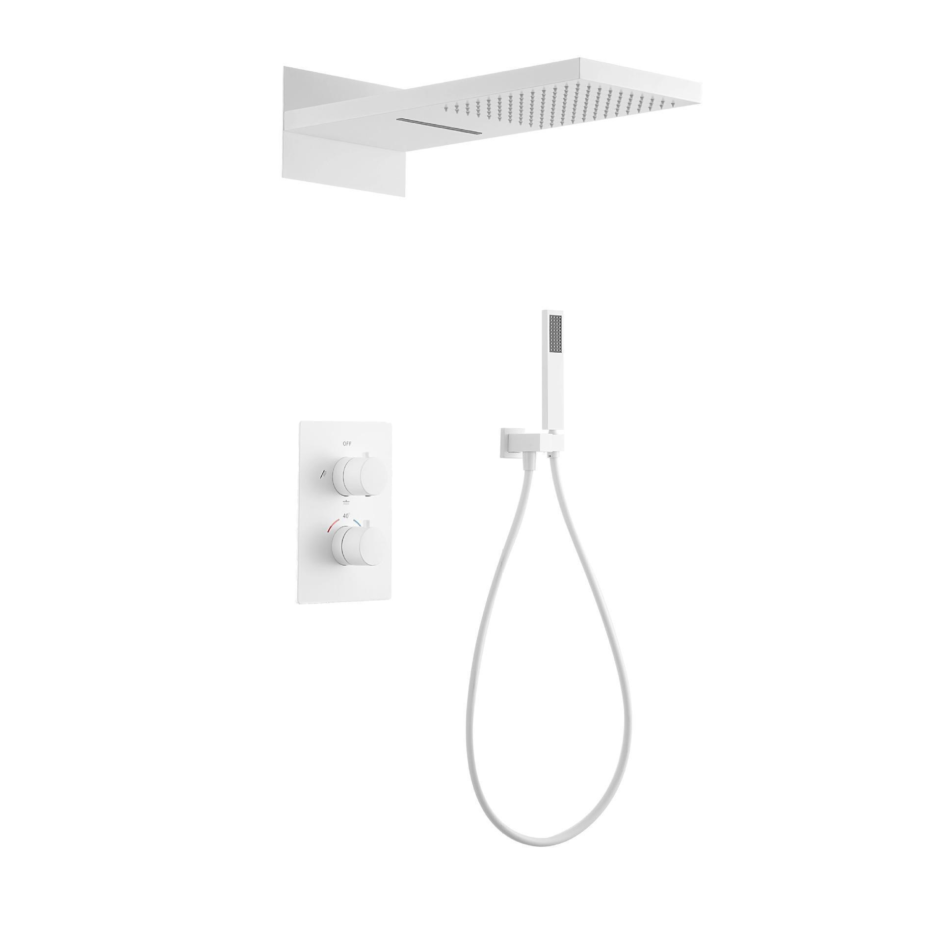 All-copper constant-temperature concealed wall-mounted hidden shower head set, flying waterfall rain shower, bathroom, homestay Item Picture
