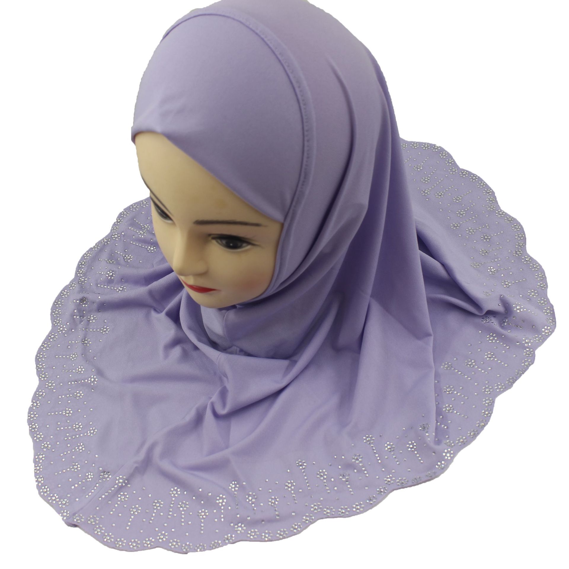 Flower-shaped fringed diamond hand-trimmed lace Malay headscarf, girls scarf Muslim headscarf pic 7