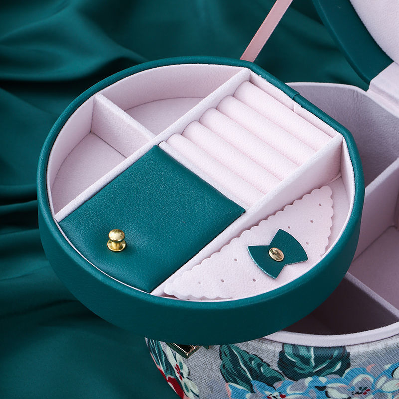 Jewelry box, women's multi-functional Chinese-style portable makeup box, stud earrings, earring accessories storage box, jewelry box Specification drawing