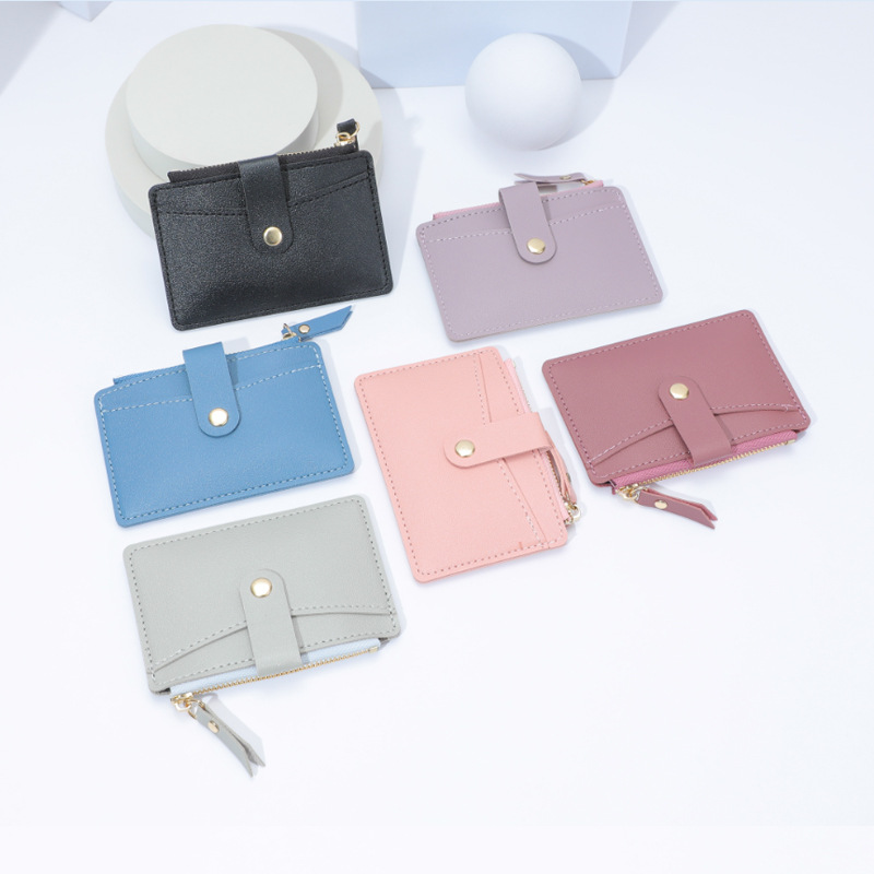 New niche design card bag, coin purse, multi-slot wallet, women's Instagram, candy color, fresh and clean, wholesale, logo order full figure