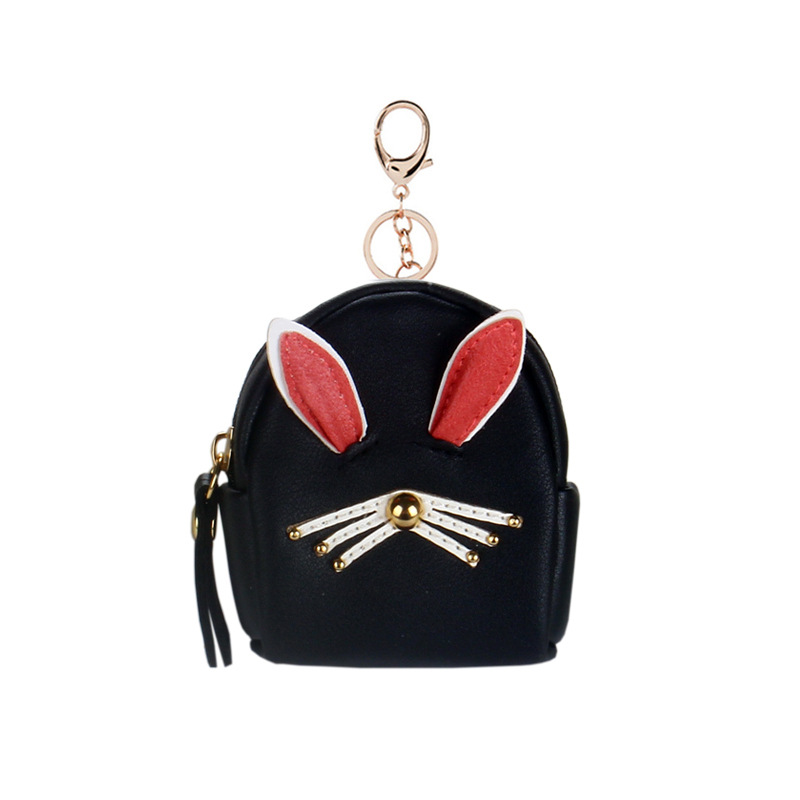 Korean cute key case, pink rabbit coin purse, mini schoolbag, car key chain pendant, ladies' wallet Item Picture