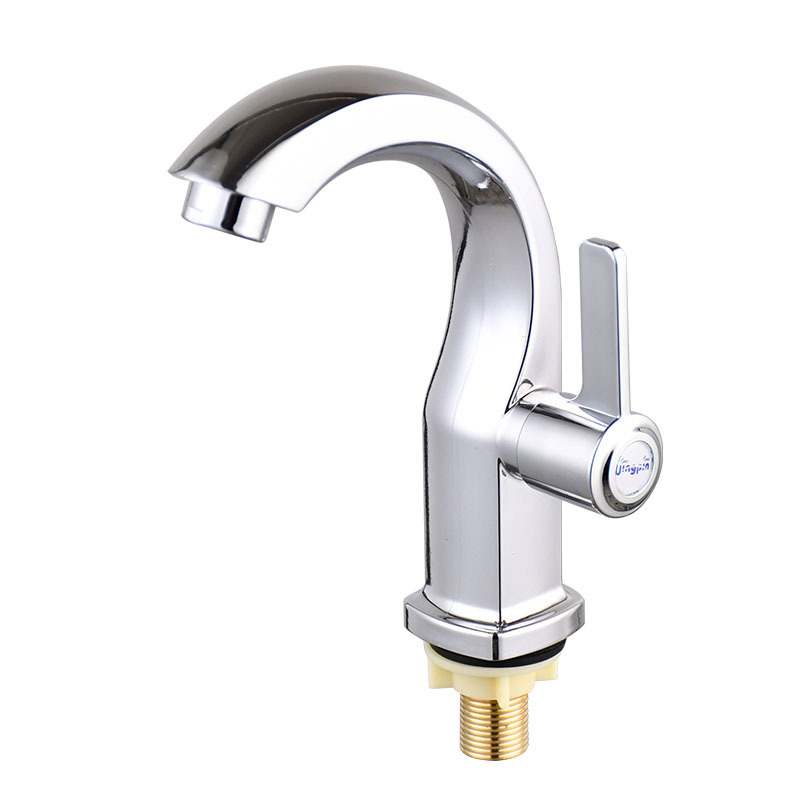 Tianli Factory wholesales crescent-shaped washbasins, single-hole faucets, single-cooling faucets, universal interfaces, and hotel washbasin faucets Item Picture