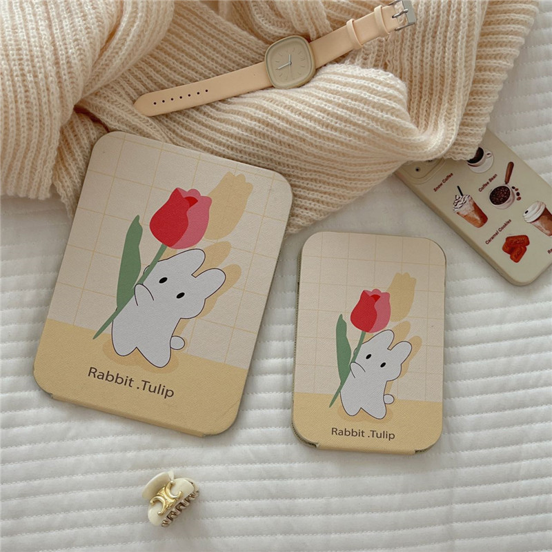 Cartoon cute folding little mirror, ins girls' makeup mirror, student dormitory desktop portable dressing mirror Item Picture