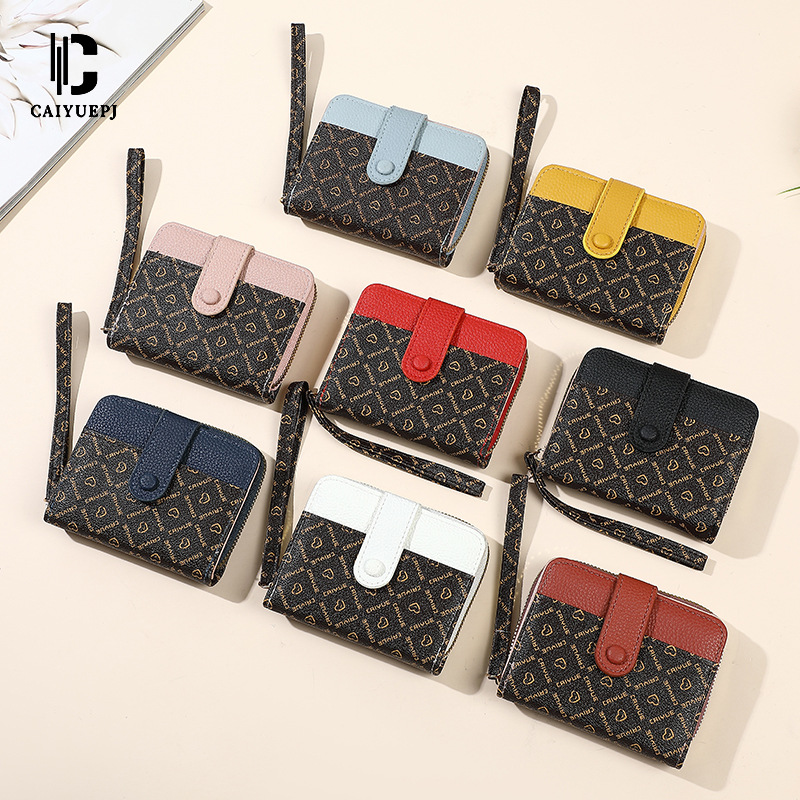 New women's wallet, short wallet, cross-border bestseller, printed hand-held bag, wallet card bag, Wallet with multiple slots details Picture