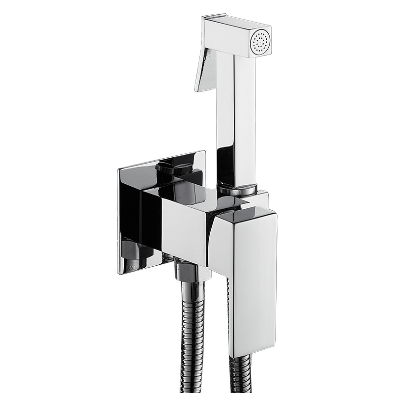 Concealed bathroom sink faucet wall-mounted spray gun shower valve body cold and hot all-copper toilet companion spray gun faucet details Picture