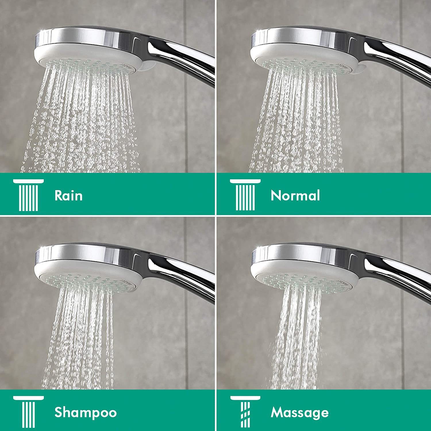 Xiamen's four-speed adjustable American-style circular pressurized handheld shower head set, a cross-border bestseller from Europe and America Specification drawing