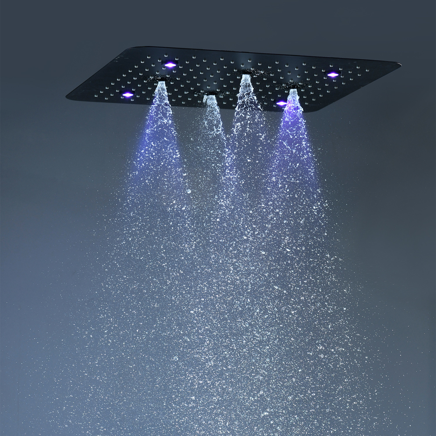 Black ultra-thin stainless steel top spray, seven-color light, automatic color change, multi-functional water outlet, constant-temperature shower head Application Scenario