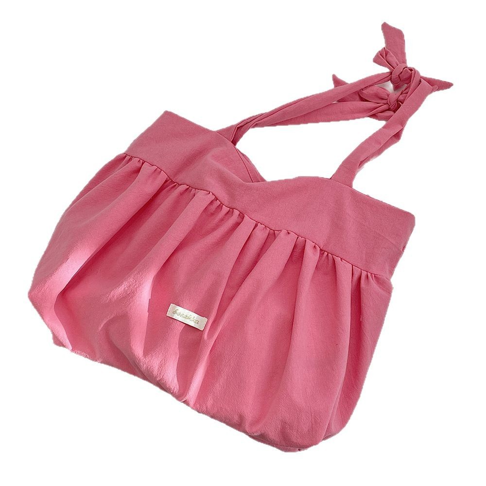 5291 laid-back style pleated skirt, strap, single-shoulder bag, large capacity underarm bag, Korean canvas bag, new Spring and summer style bag Item Picture