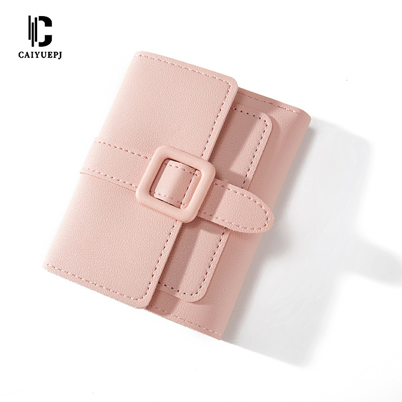 New women's wallet short solid color card bag Spring women's high-end Wallet cross-border coin purse wholesale Specification drawing