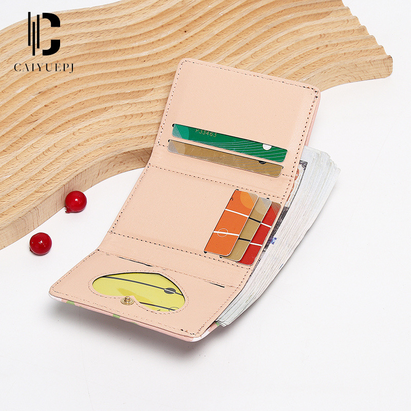 Printed girl coin purse, three-fold student wallet, card case integrated, short card case, coin purse, mini small bag Application Scenario