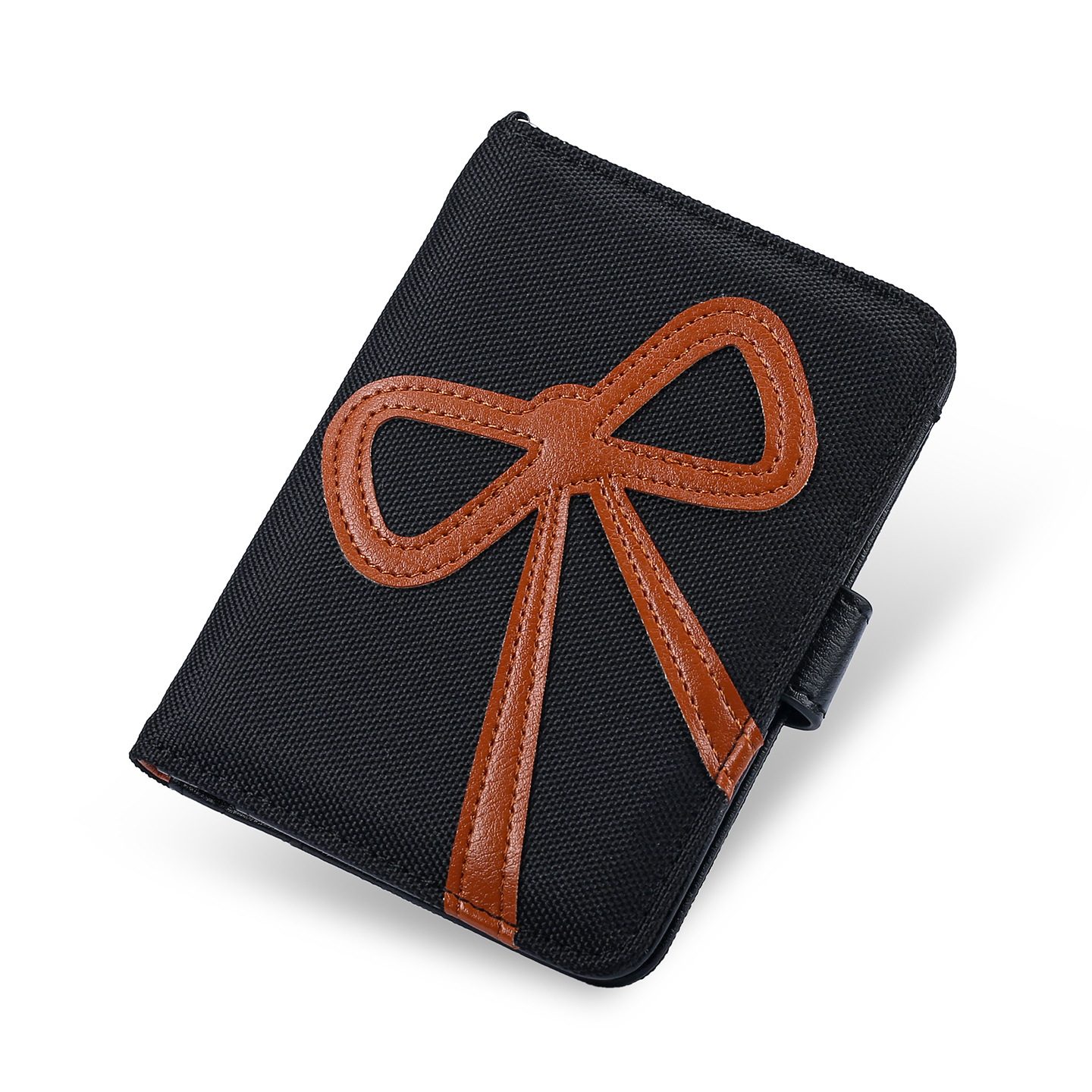 Korean-style bow leather passport holder, high appearance level, girlish heart, overseas travel air ticket, ID card collection bag Item Picture