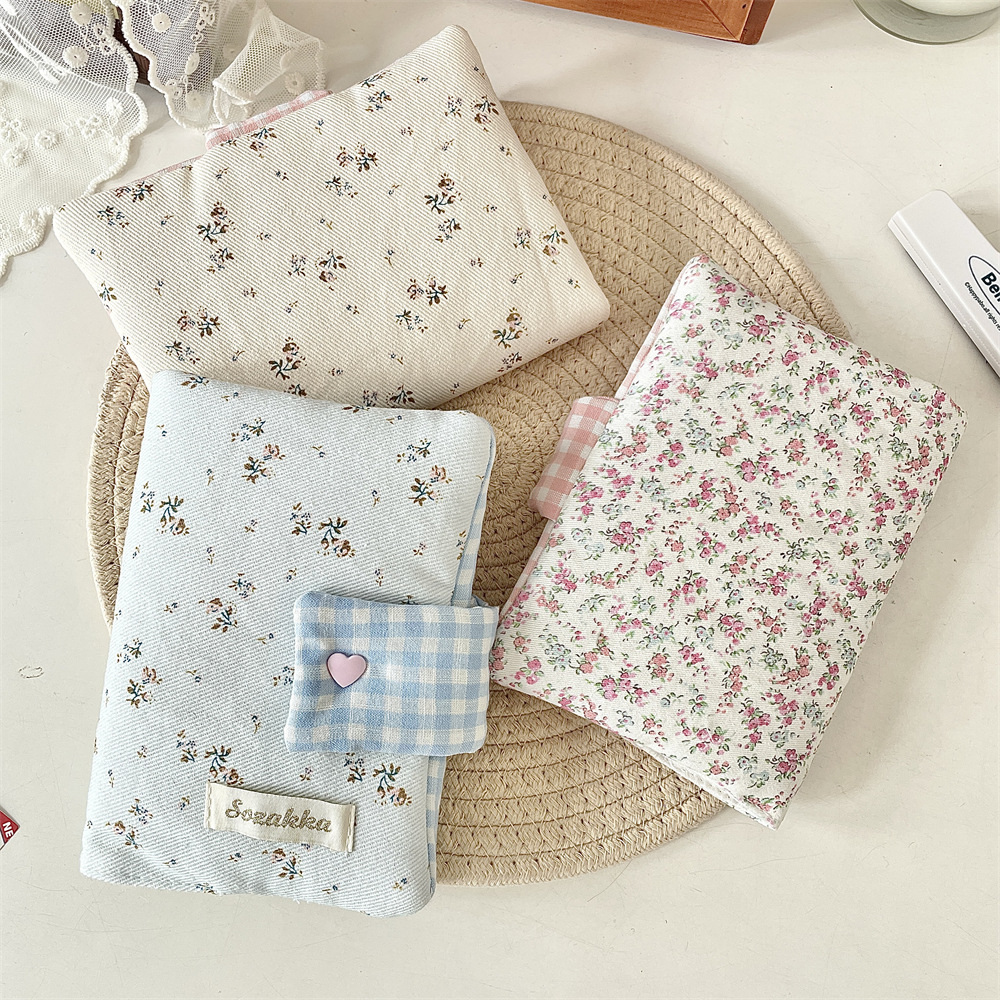 53171 Korean version girl heart ins book cover, floral book cover, planner, diary book cover, portable pocket book storage details Picture