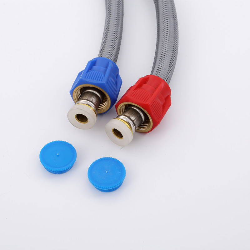 Factory direct sales of high-pressure explosion-proof braided tubes for household water heaters, cold and hot braided hoses, PET material water inlet pipes details Picture