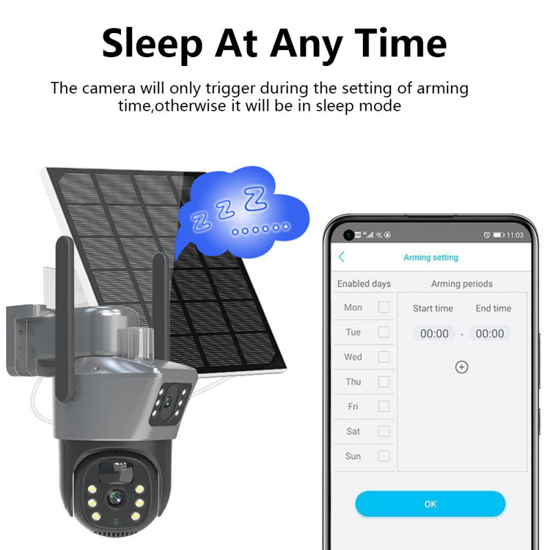 Q17 Dual-screen camera High-definition night vision outdoor 360-degree panoramic wireless wifi remote intelligent monitoring camera details Picture