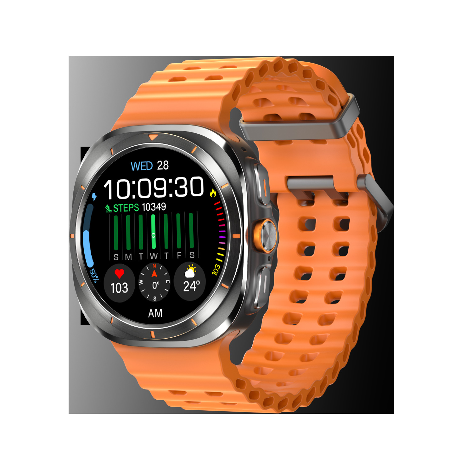 The new W7 Bluetooth call smartwatch voice assistant weather, music, heart rate, blood pressure and multi-exercise smartwatch details Picture