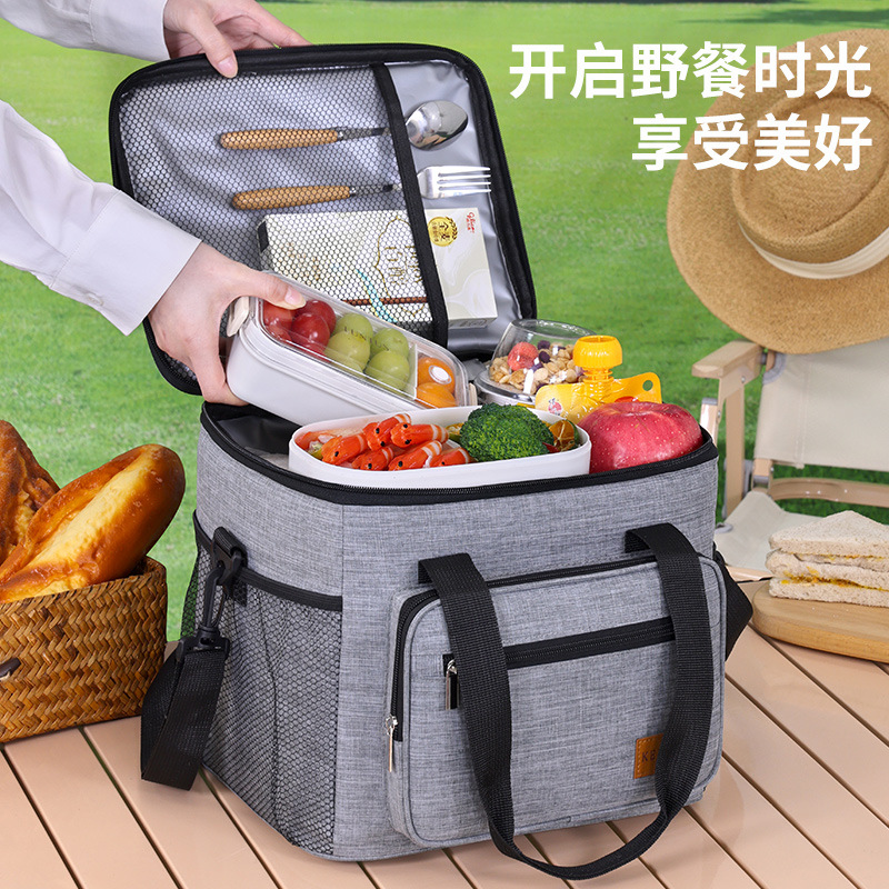 Spring outing team-building refrigerated insulated box, vehicle-mounted insulated bag, outdoor ice pack, portable takeout box, large-capacity lunch box bag full figure