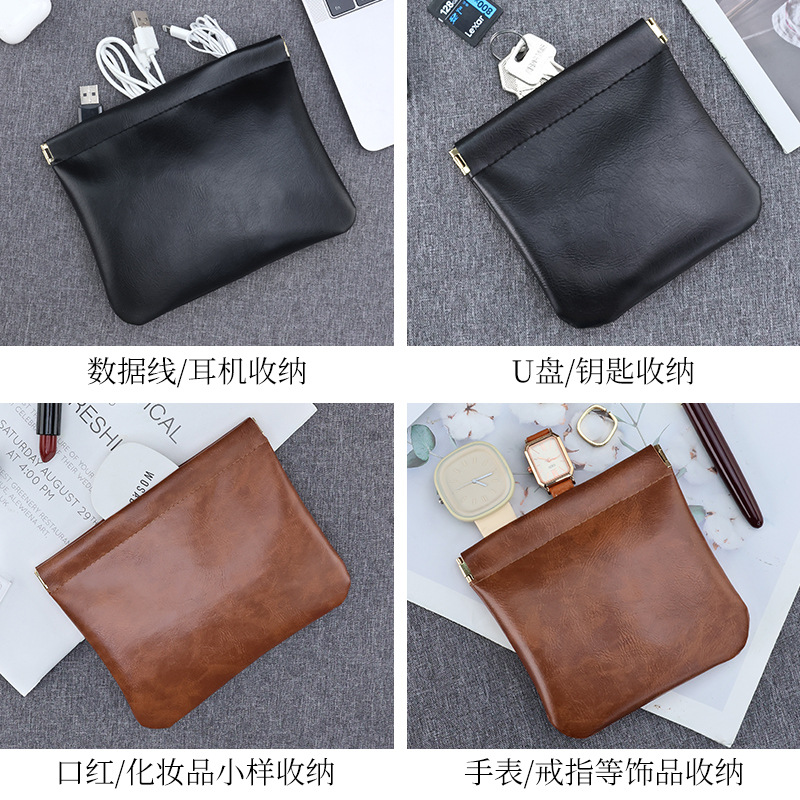 Dark pattern data cable storage bag, portable self-closing power charger, wired headphones, lipstick bag storage bag Specification drawing
