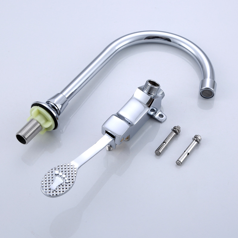Hui Ci foot-operated washbasin faucet, foot-operated washbasin faucet, laboratory hot and cold medical foot-operated faucet Specification drawing