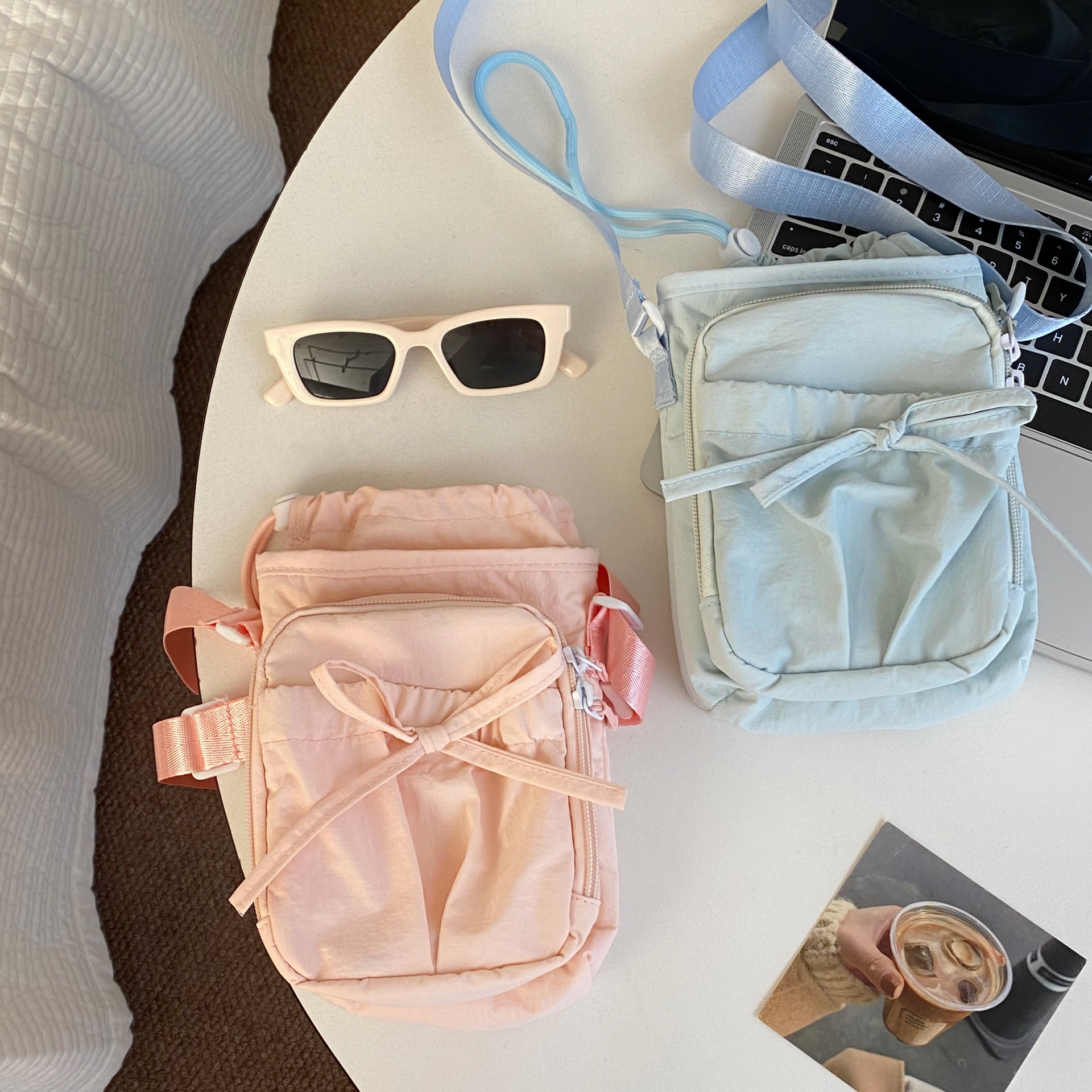 Simple butterfly end mouth crossbody bag for both men and women, mobile phone bag, water cup bag, umbrella bag, two-layer single-shoulder crossbody bag full figure