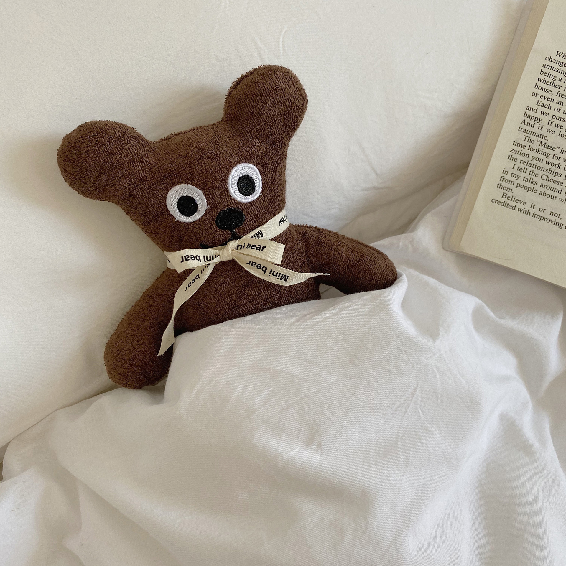 Korean Instagram niche design cute cookie bear doll soft and soothing bow tie bear soothing doll gift full figure