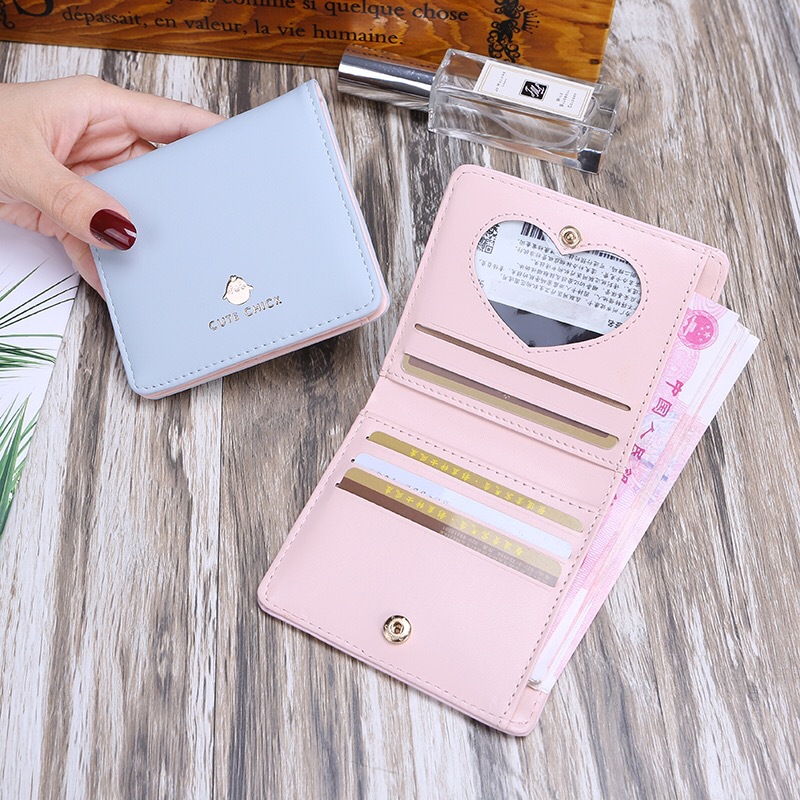 Wholesale new style wallets for women, short and thin Korean version, cute cat and chicken, women's small wallets, and student 20% off wallets