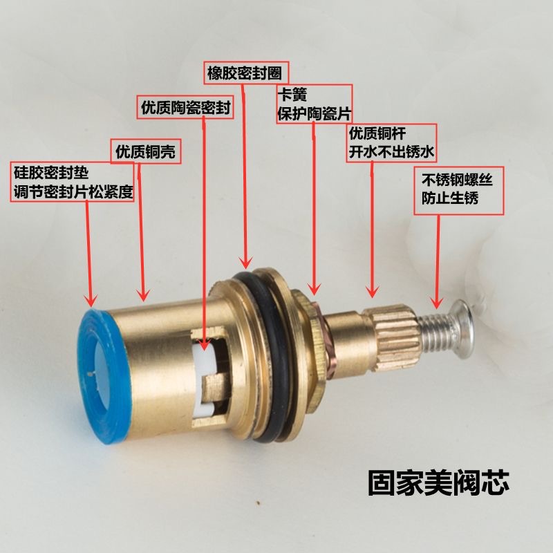 Faucet switch valve core copper stainless steel quick-opening ceramic valve core handle handle tap water faucet repair parts Specification drawing