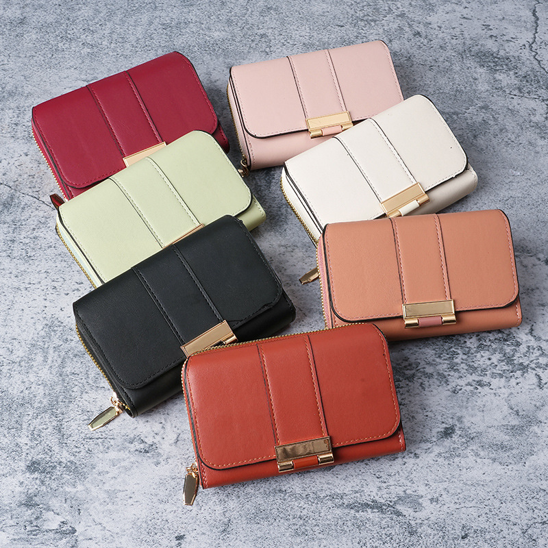 New cross-border multi-functional women's wallet, short, fashionable and multi-slot 30% off Wallet, solid color coin purse for students Application Scenario