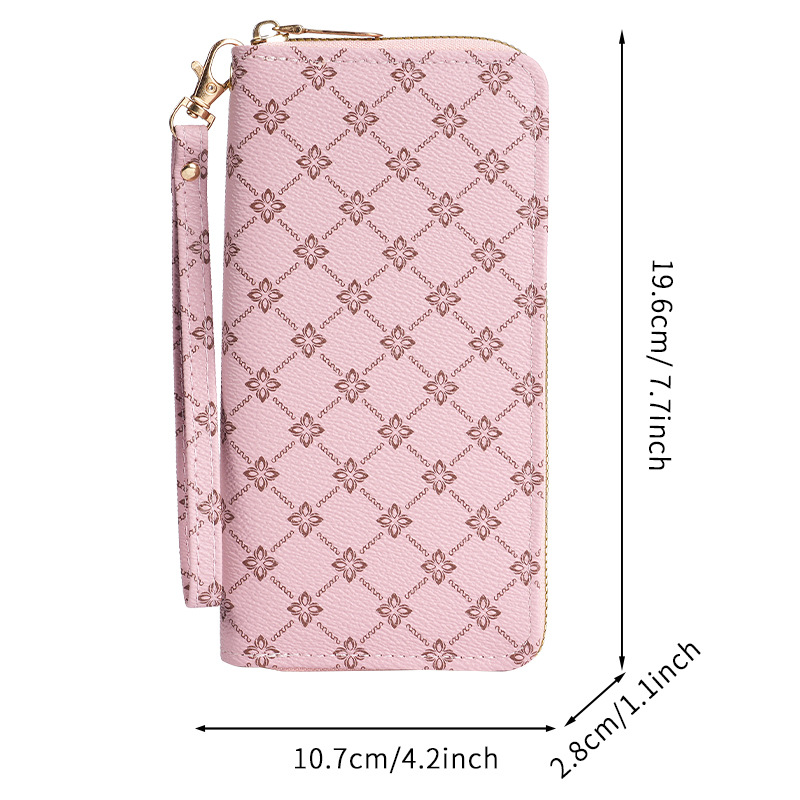 New niche European and American trend printed small Chanel style long large-capacity multi-functional wallet clutch wholesale bag Item Picture