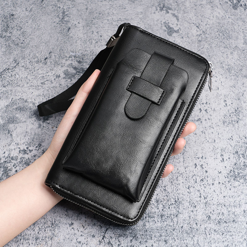 New men's wallet, multi-slot wallet, two-in-one men's business zipper, multi-functional mobile phone case original full figure