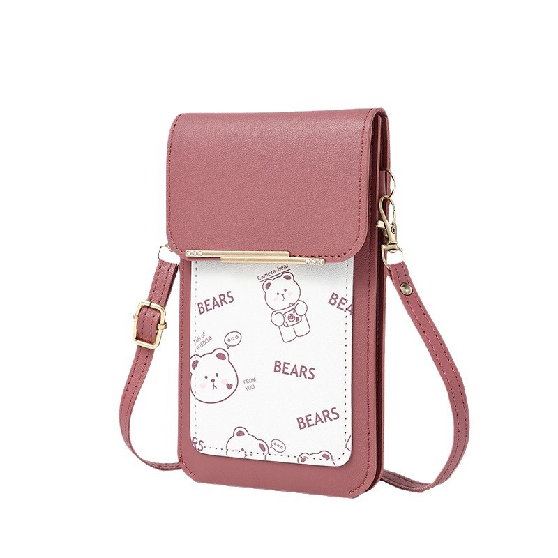 Mobile phone bag, small shoulder bag, cute card case headphone bag, large-capacity single-shoulder bag, touch-screen mobile phone bag, mobile phone storage bag Item Picture