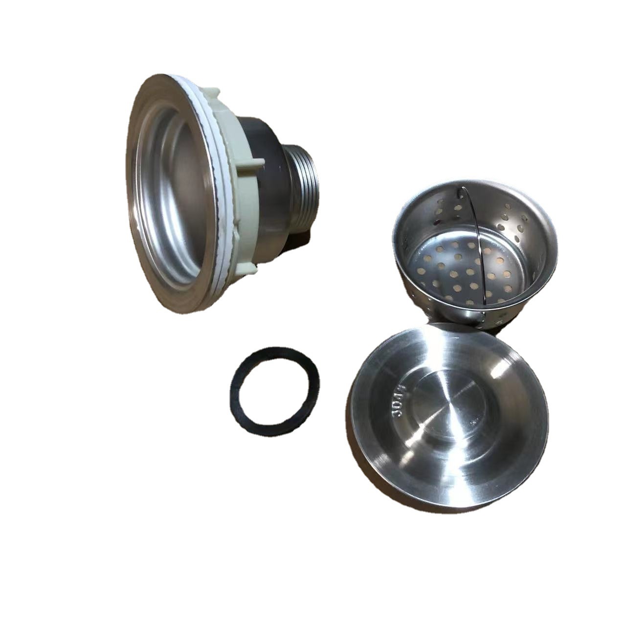 Sink drain, stainless steel drain with pipe drainage, steel wire drain pipe, vegetable sink drain Item Picture