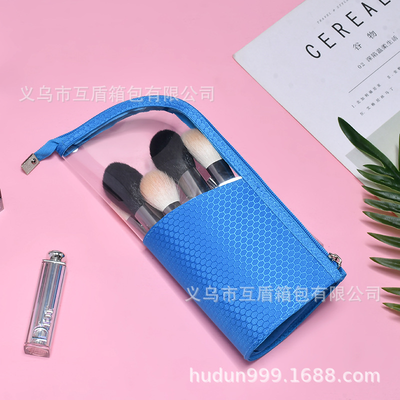 Factory direct sales, in stock, popular Instagram style multi-functional waterproof tpu makeup brush, eyebrow pencil, brush holder, storage bag Application Scenario
