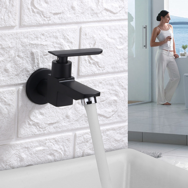 Mop sink faucet, wall-mounted single-cooling pressurized bathroom faucet, bathroom, all-copper quick-boiling faucet details Picture