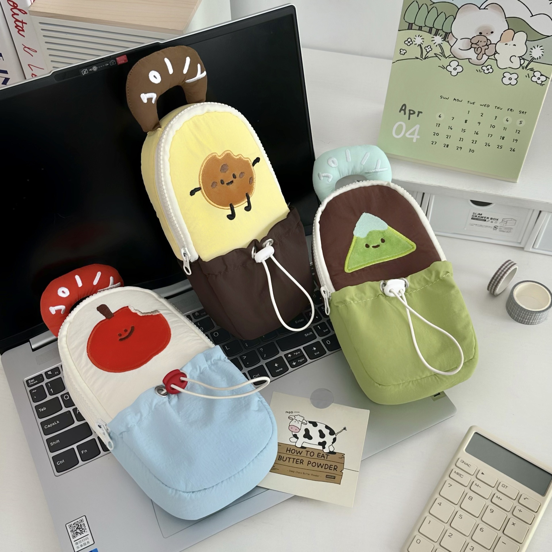 Original cartoon hand-held pencil case in Instagram, high appearance level, large capacity hand-held stationery box for high school students, standing stationery full figure