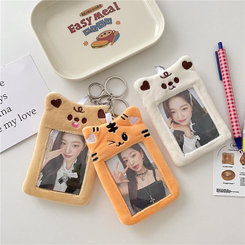 ins Korean plush bear Gumkaka case Polaroid 3-inch photo card case keychain cartoon small card pendant Application Scenario