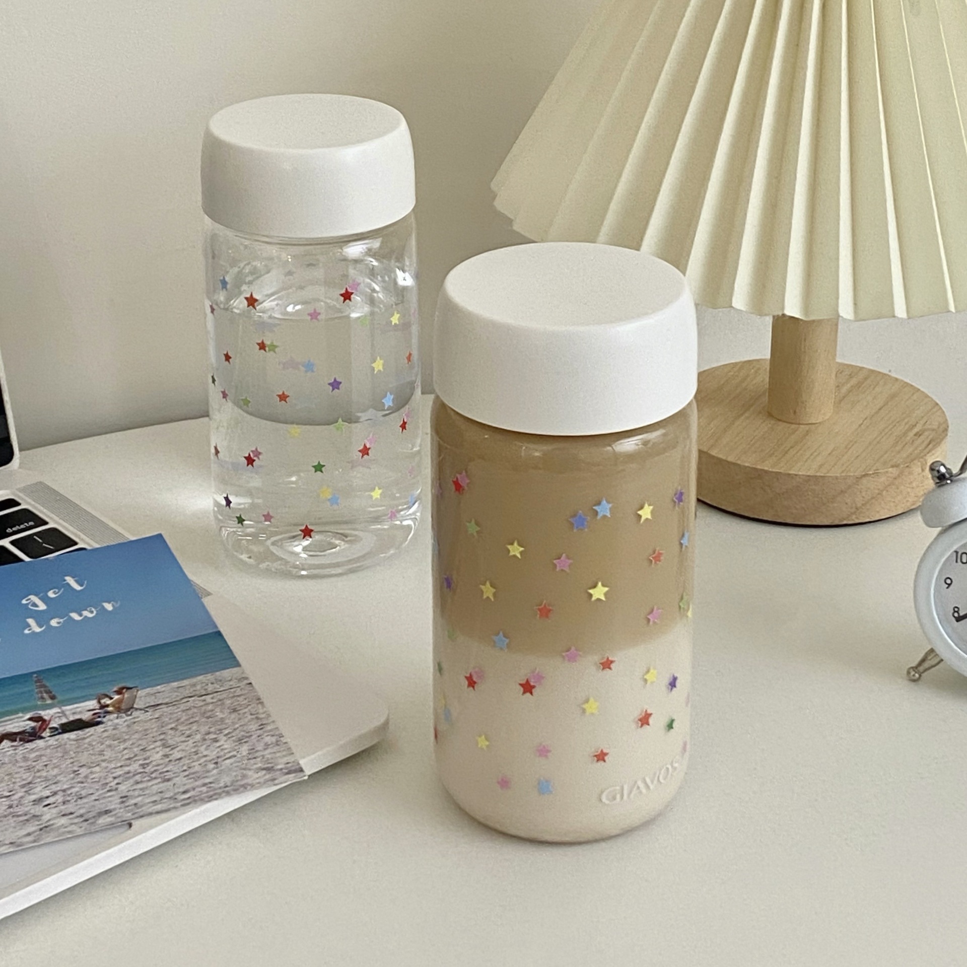 ins fresh and clean plastic cups, high-temperature resistant portable cups, high appearance level water cups, portable transparent cups, milk cups, coffee cups Specification drawing