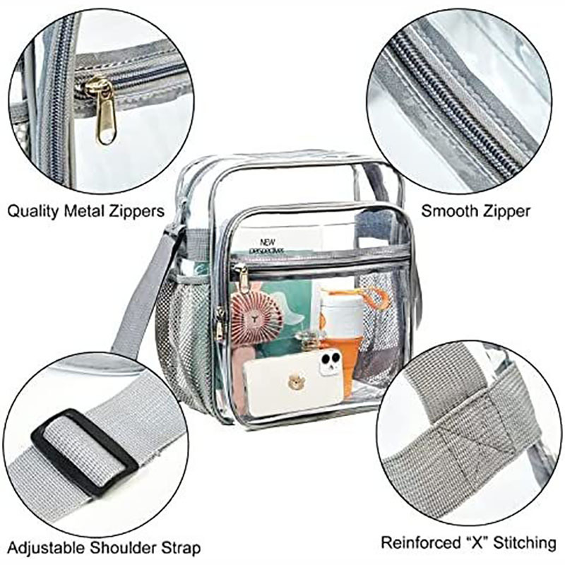 Amazon's best-selling pvc stadium approved transparent crossbody bag with adjustable shoulder straps, suitable for concert sports Application Scenario