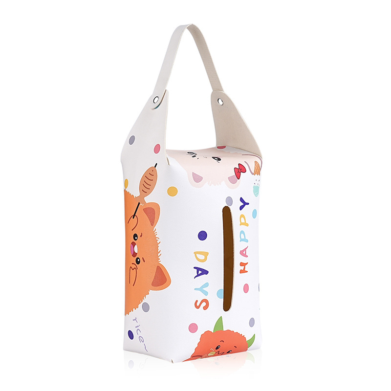 AILUN's new car PU leather tissue bag, napkin box, travel and outdoor hanging creative tissue bag box is in stock Item Picture