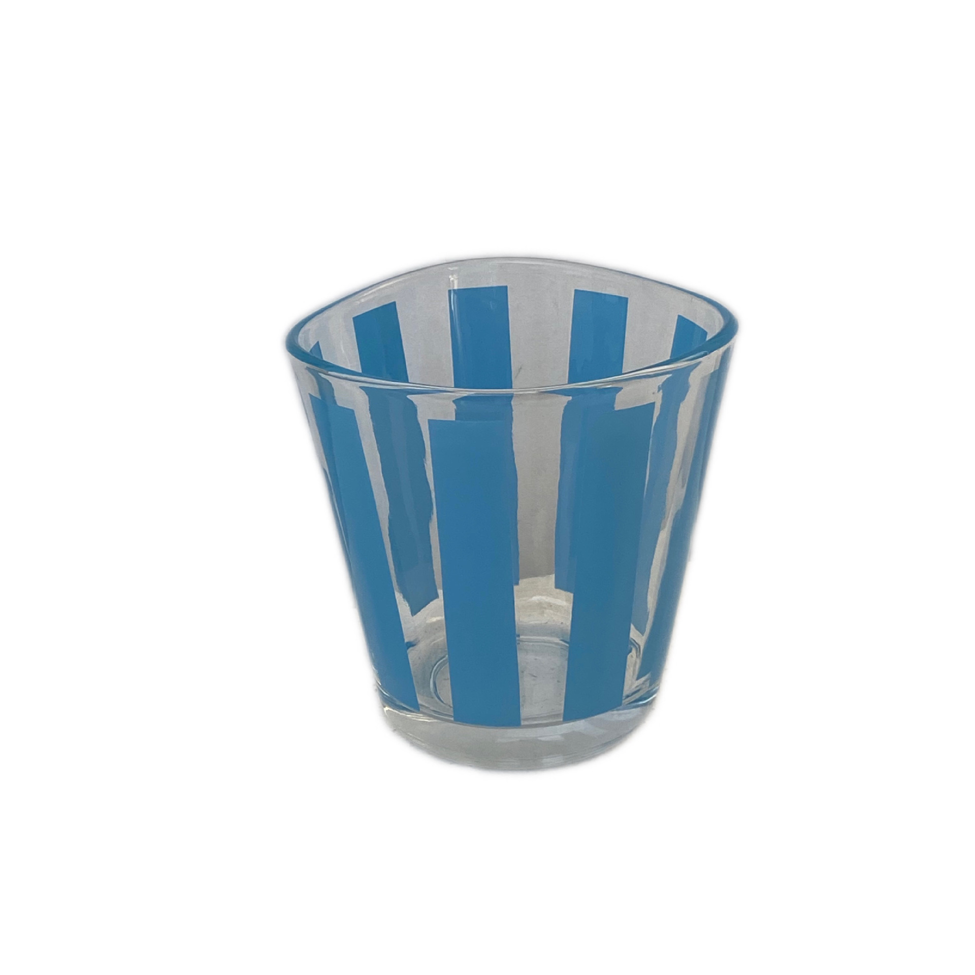 Self-made blue retro glass cups, striped water cups, creative juice cups, glass cups, irregular drinking cups, milk cups Item Picture