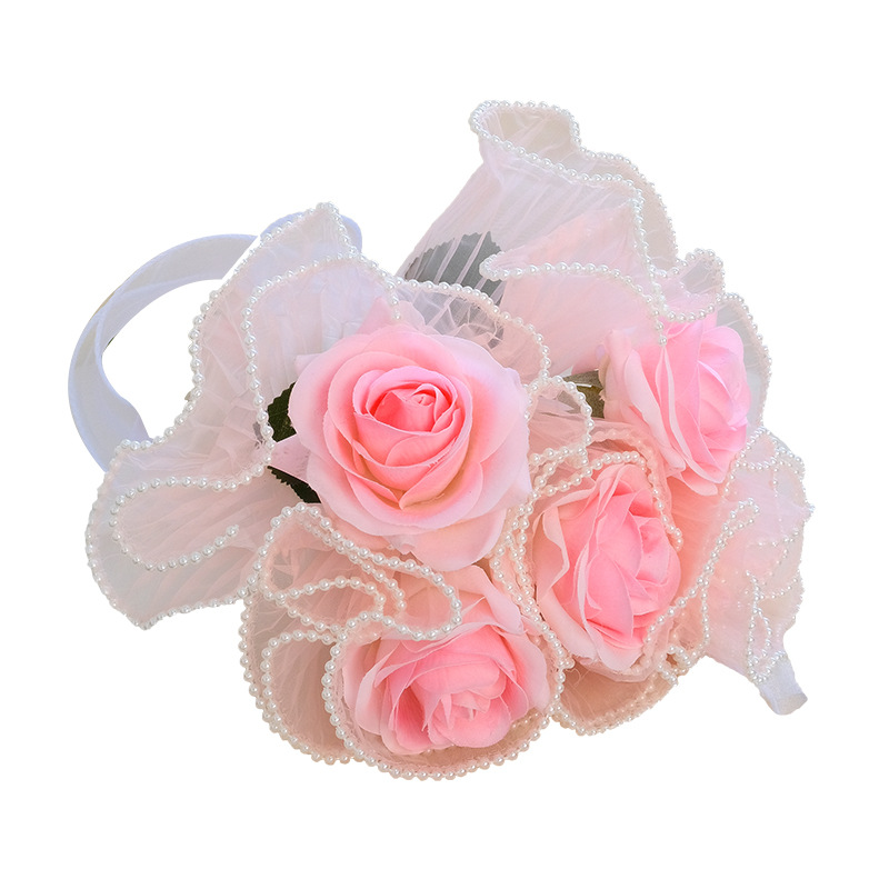 Flower packaging, wave gauze bouquet packaging materials, golden edge pleated gauze mesh wrapping flower paper, floral art mesh, gauze flower shop supplies Item Picture