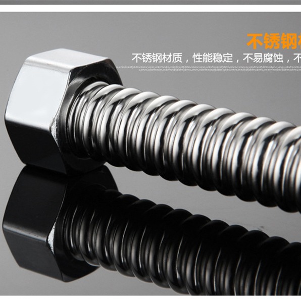 sus304 stainless steel corrugated pipe water heater cold and hot explosion-proof inlet and outlet water pipes, 4-point metal hose factory direct sales details Picture