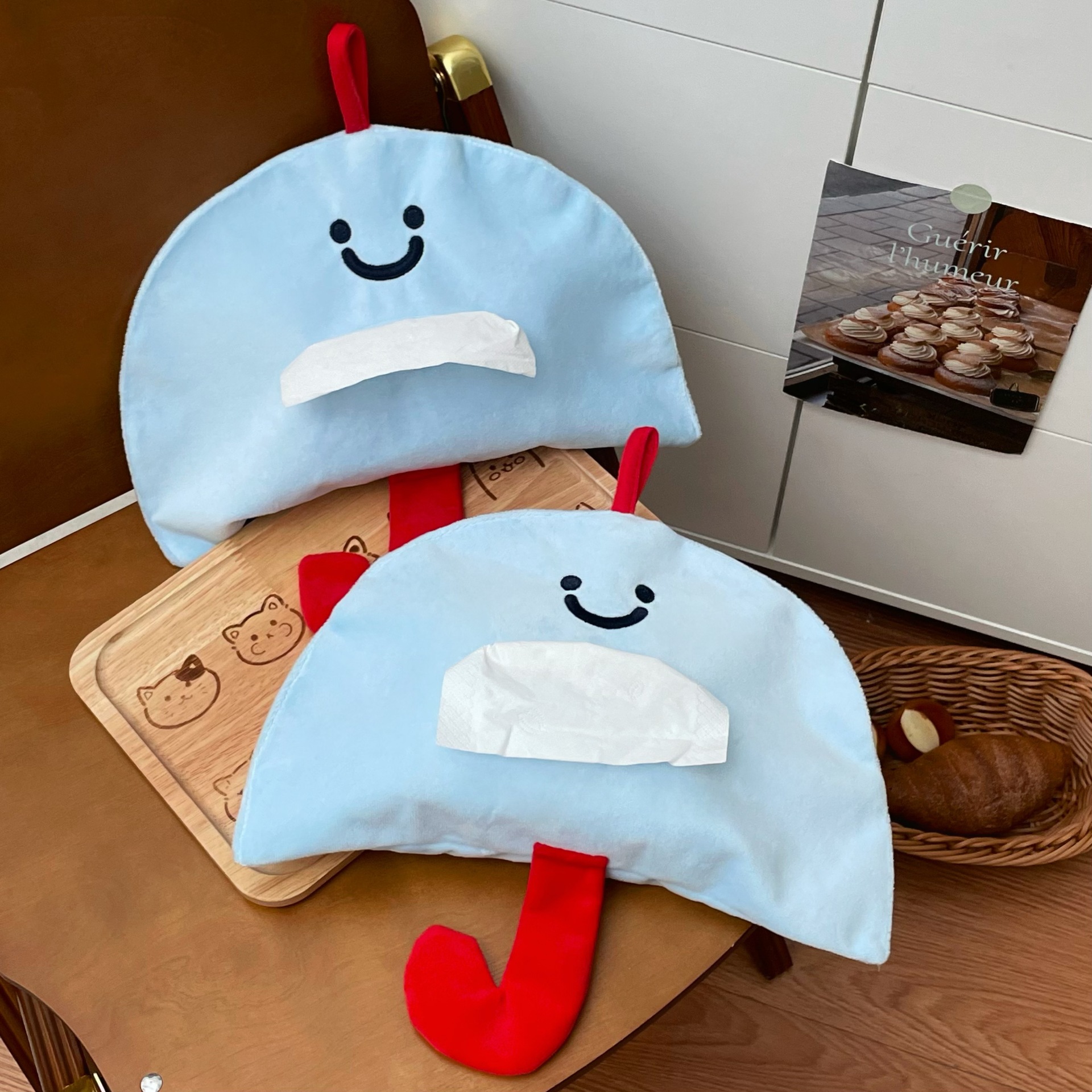 Small umbrella tissue bag, ins style, niche, living room, high appearance level, tissue box, bedroom, bedroom wall-mounted tissue bag details Picture