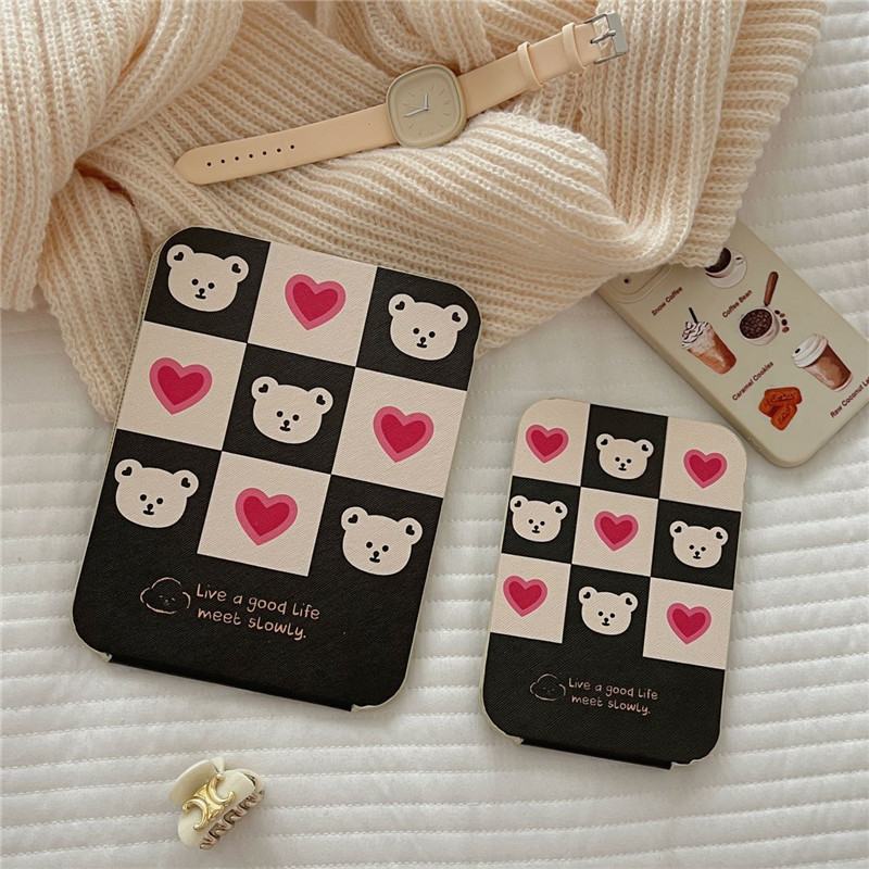 ins Tulip Rabbit cartoon folding small mirror, makeup mirror, student dormitory desktop portable dressing mirror details Picture